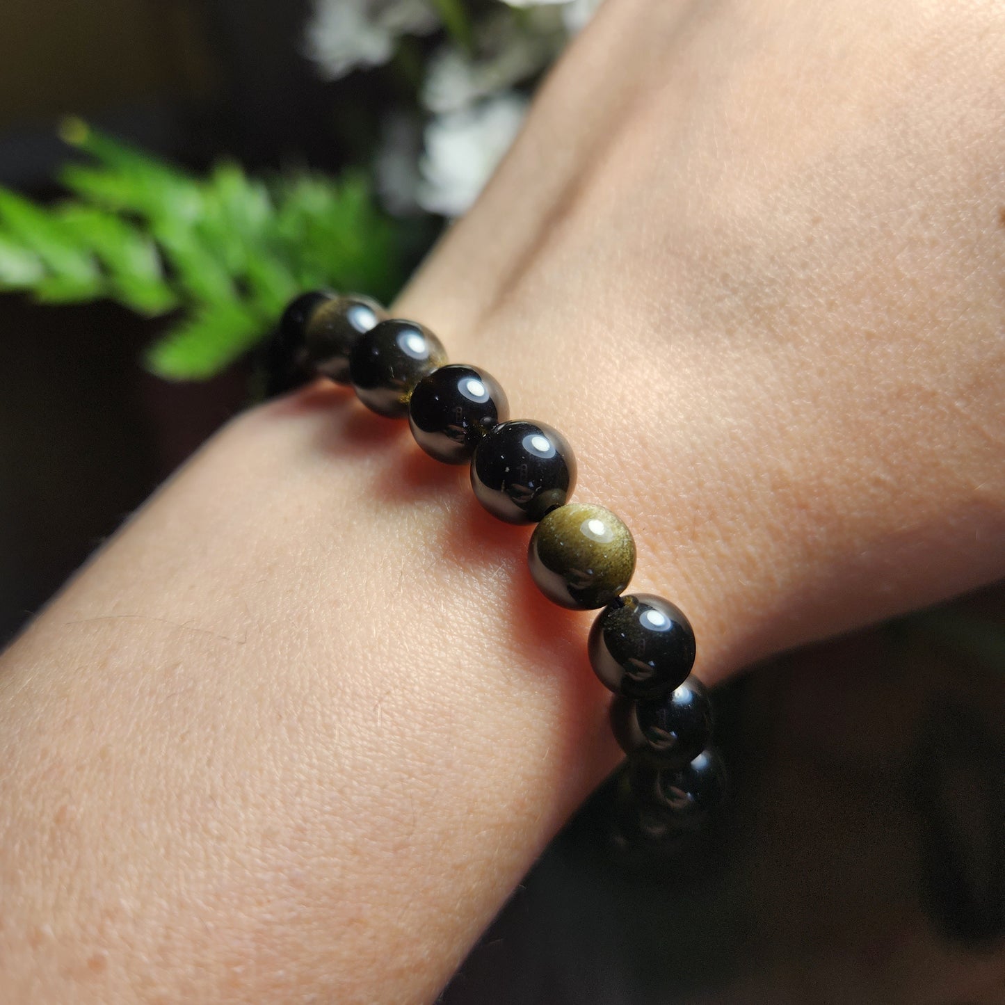Silver Obsidian Bracelet