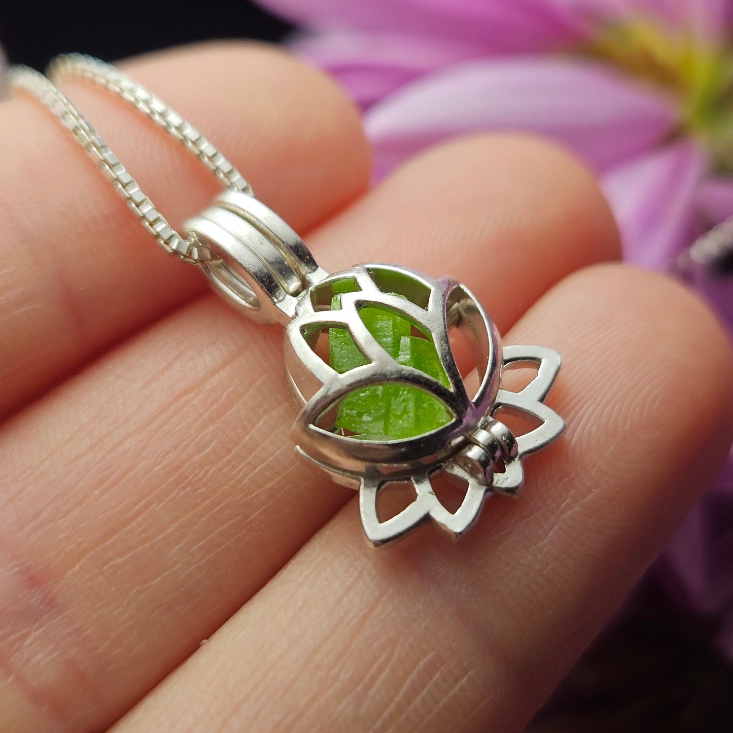 Pyromorphite Lotus Pendant