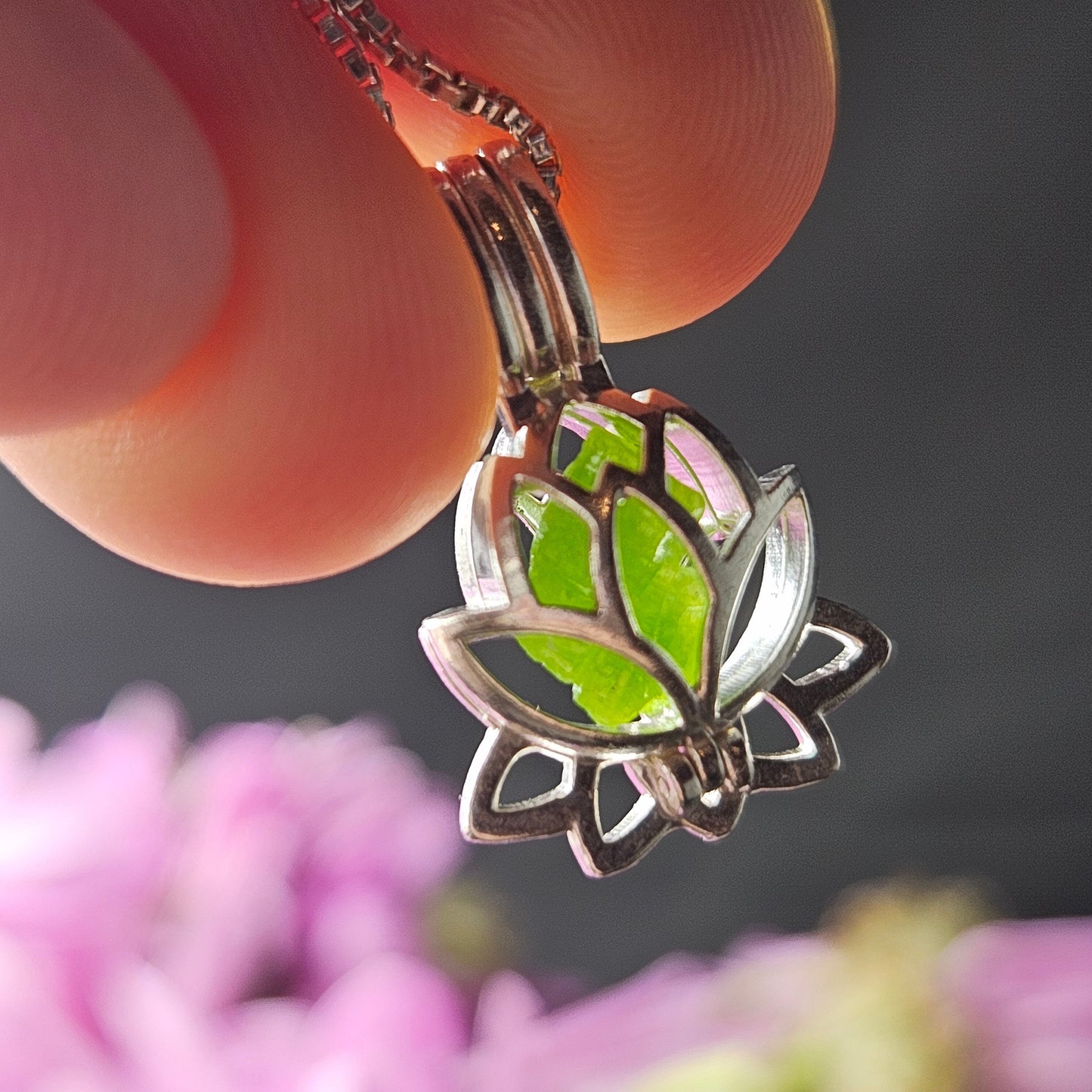 Pyromorphite Lotus Pendant