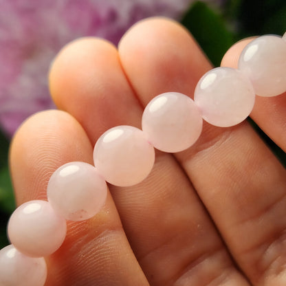 Rose Quartz Stretch Bracelet: Polished Gemstone Beads