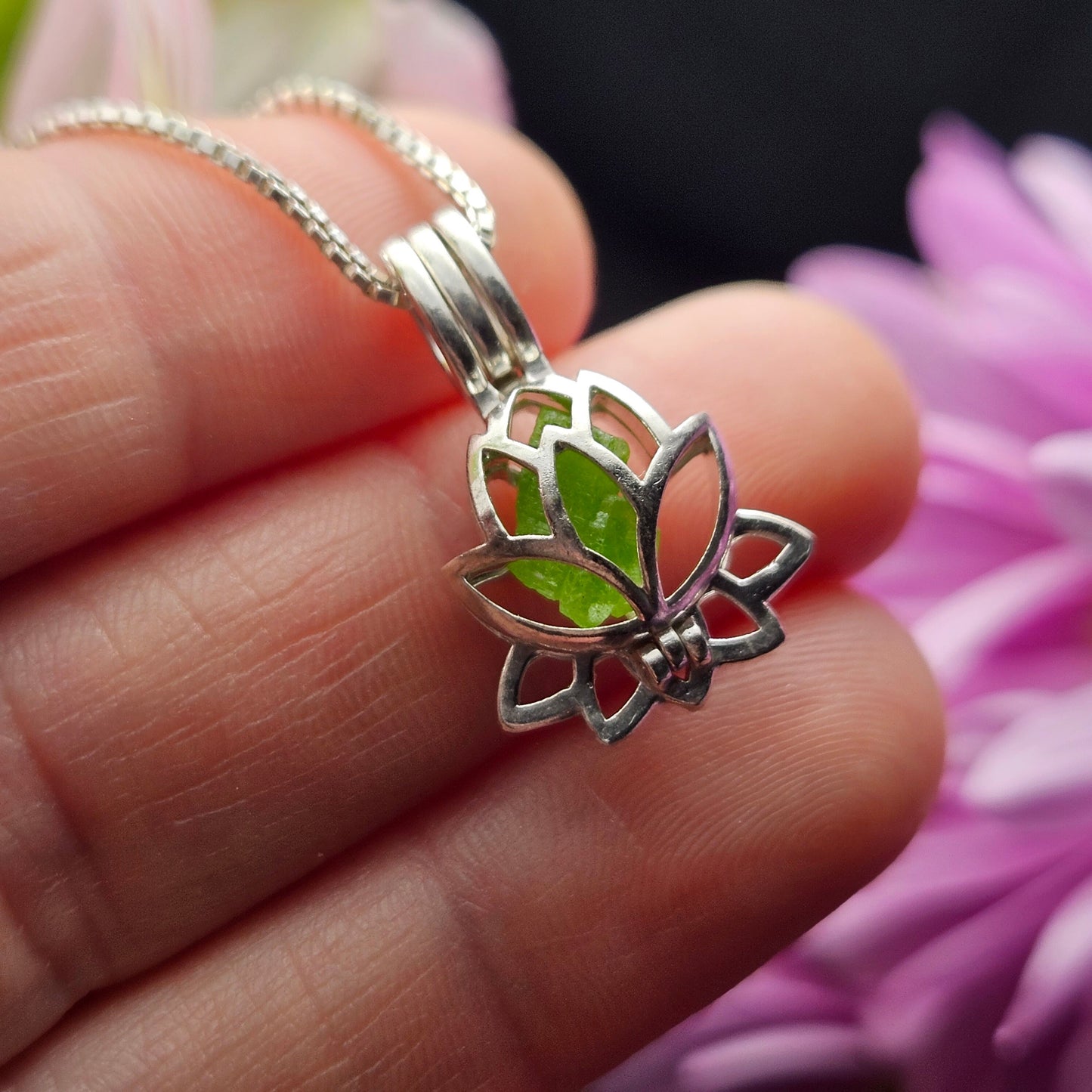 Pyromorphite Lotus Pendant