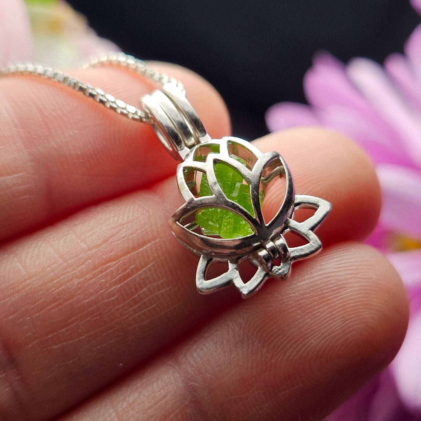 Pyromorphite Lotus Pendant
