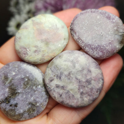 Lepidolite Polished Stone 1.25", Lepidolite Crystal Specimen
