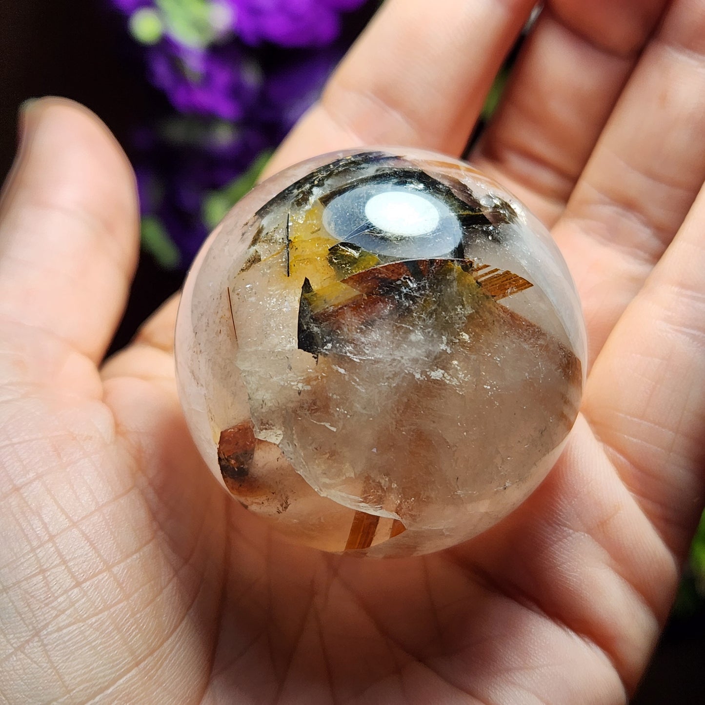 Rutilated Quartz Sphere