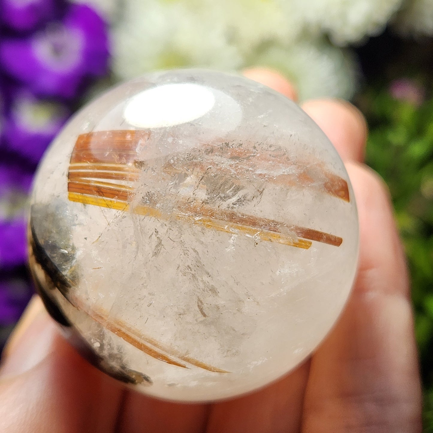 Rutilated Quartz Sphere