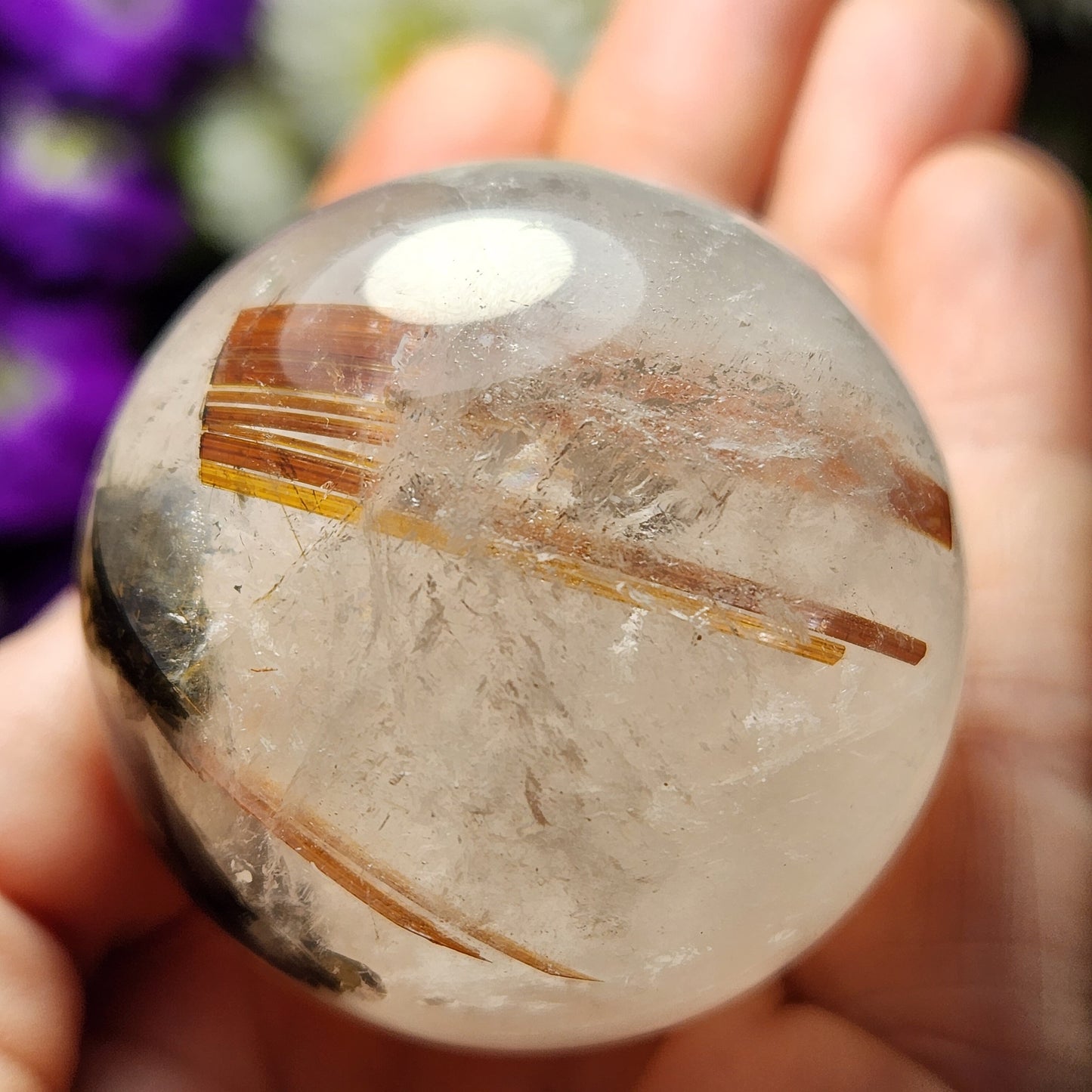 Rutilated Quartz Sphere