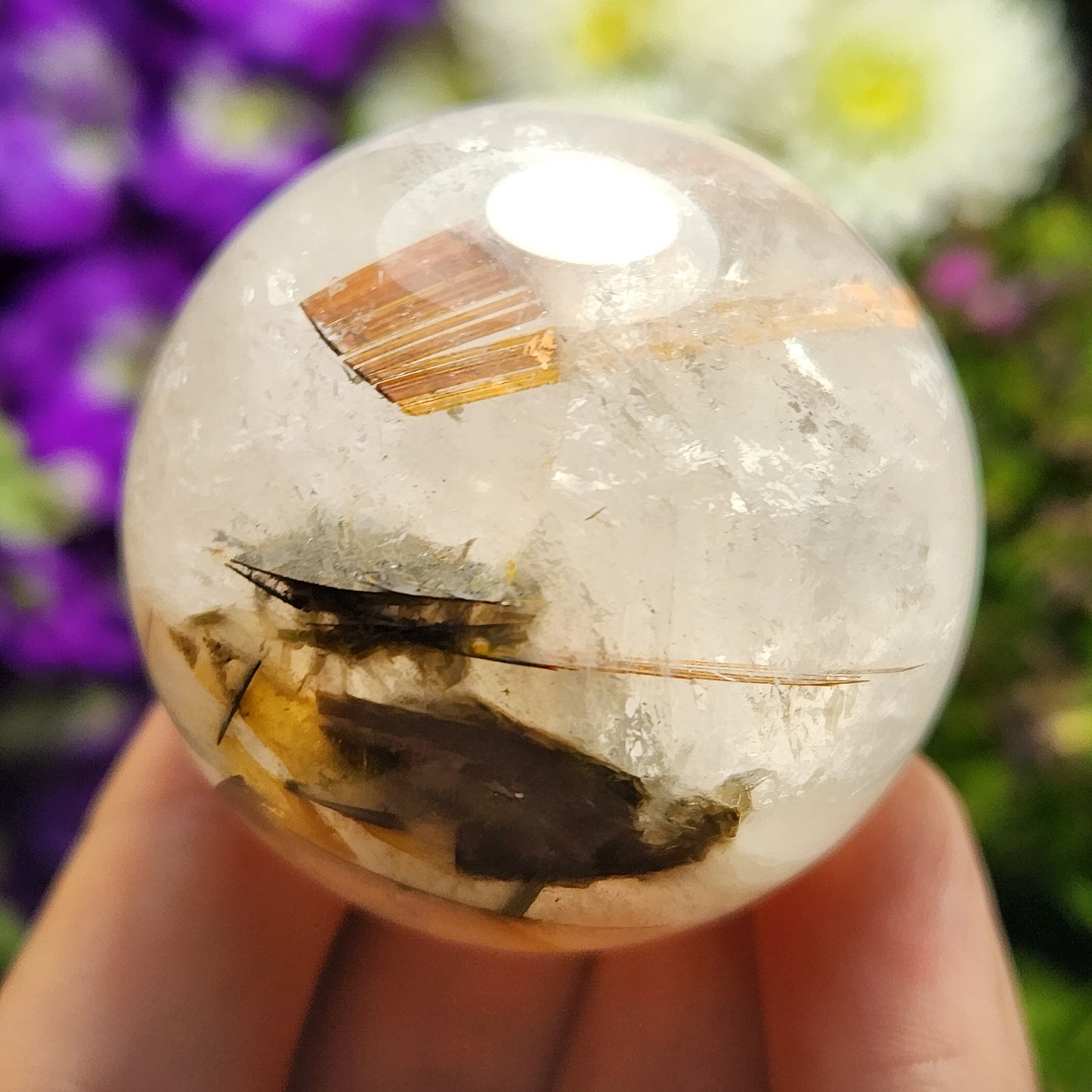 Rutilated Quartz Sphere