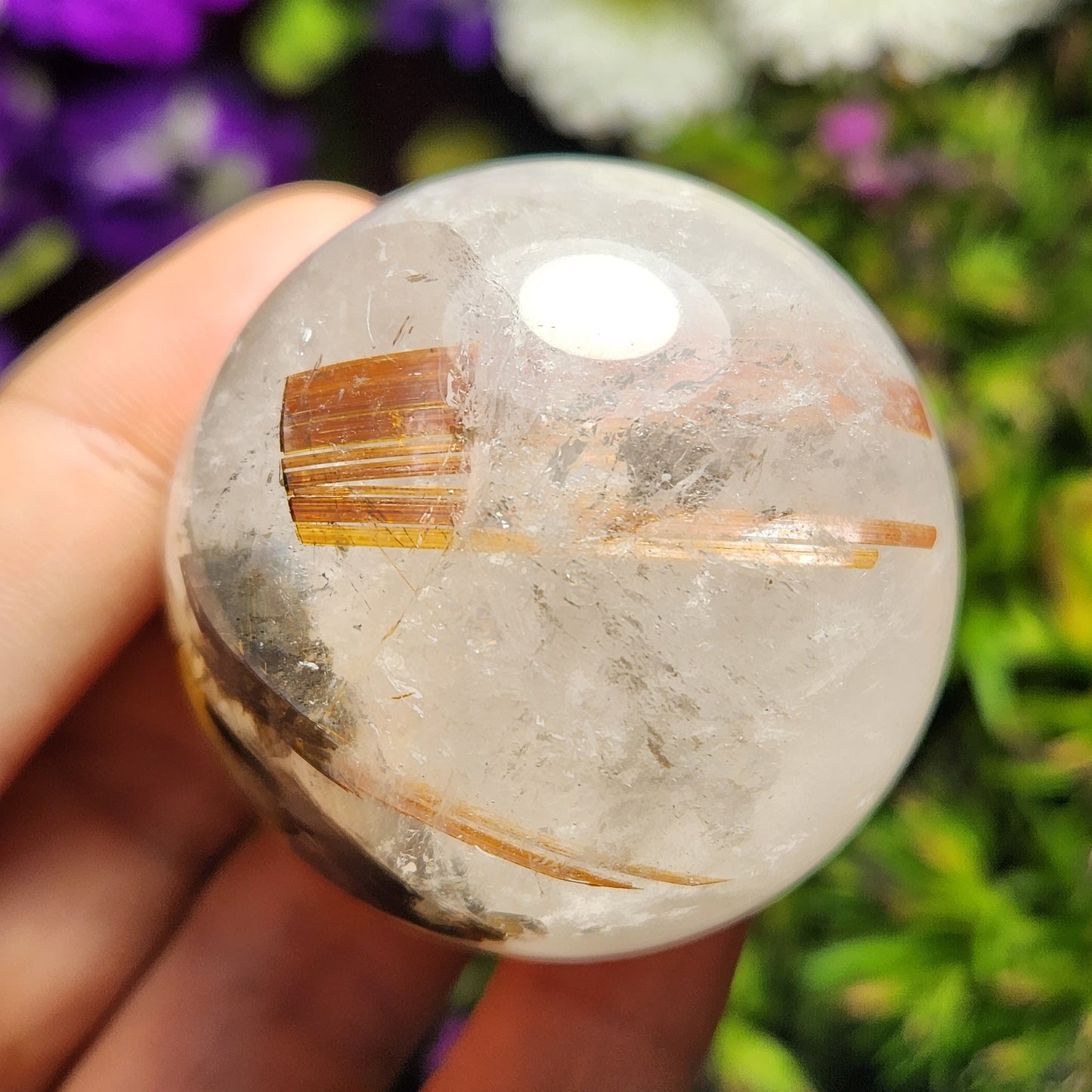 Rutilated Quartz Sphere
