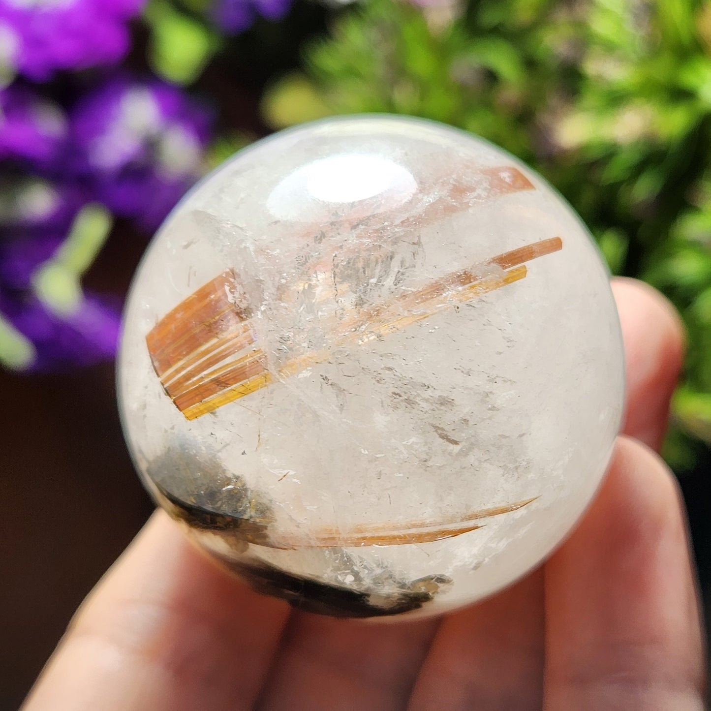 Rutilated Quartz Sphere