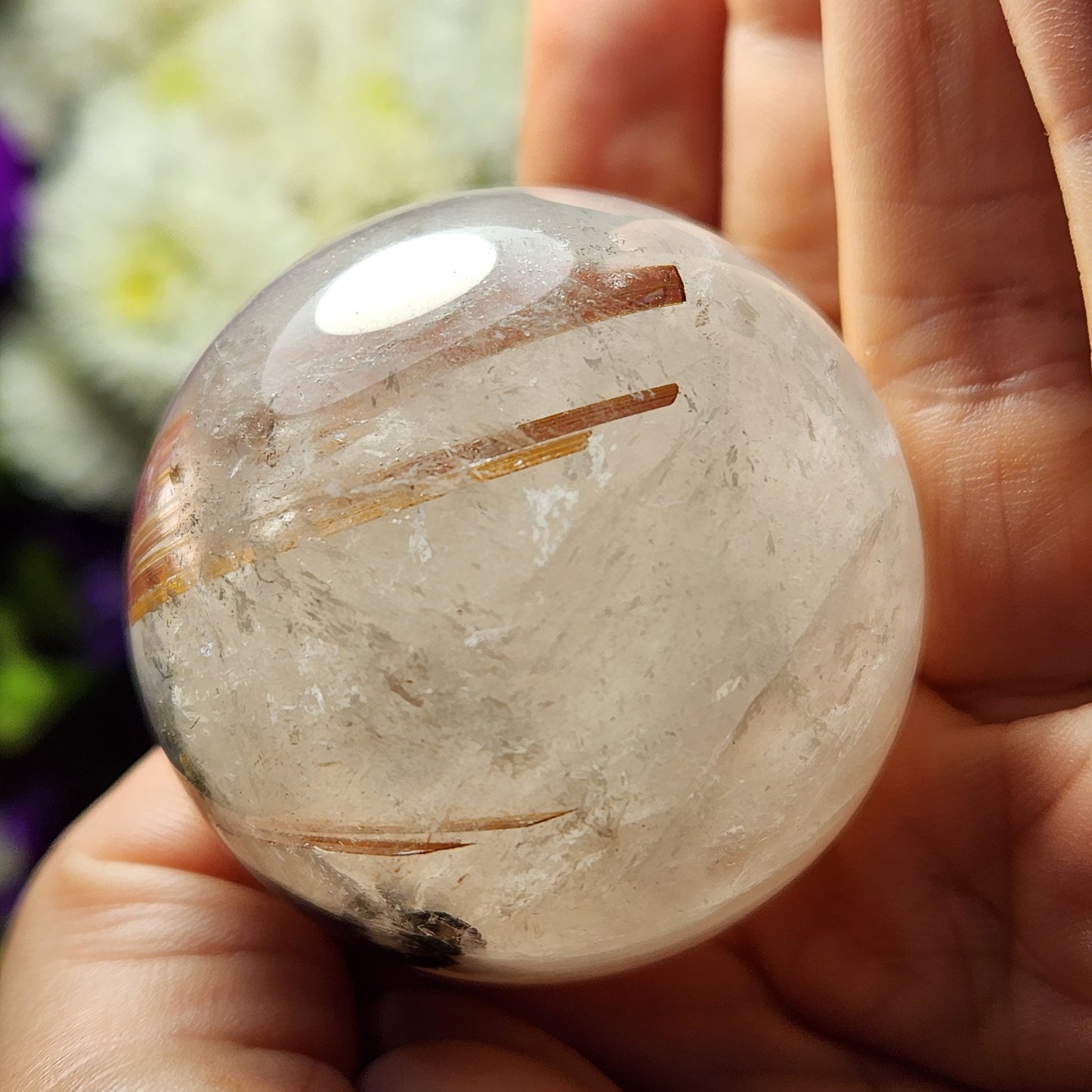 Rutilated Quartz Sphere