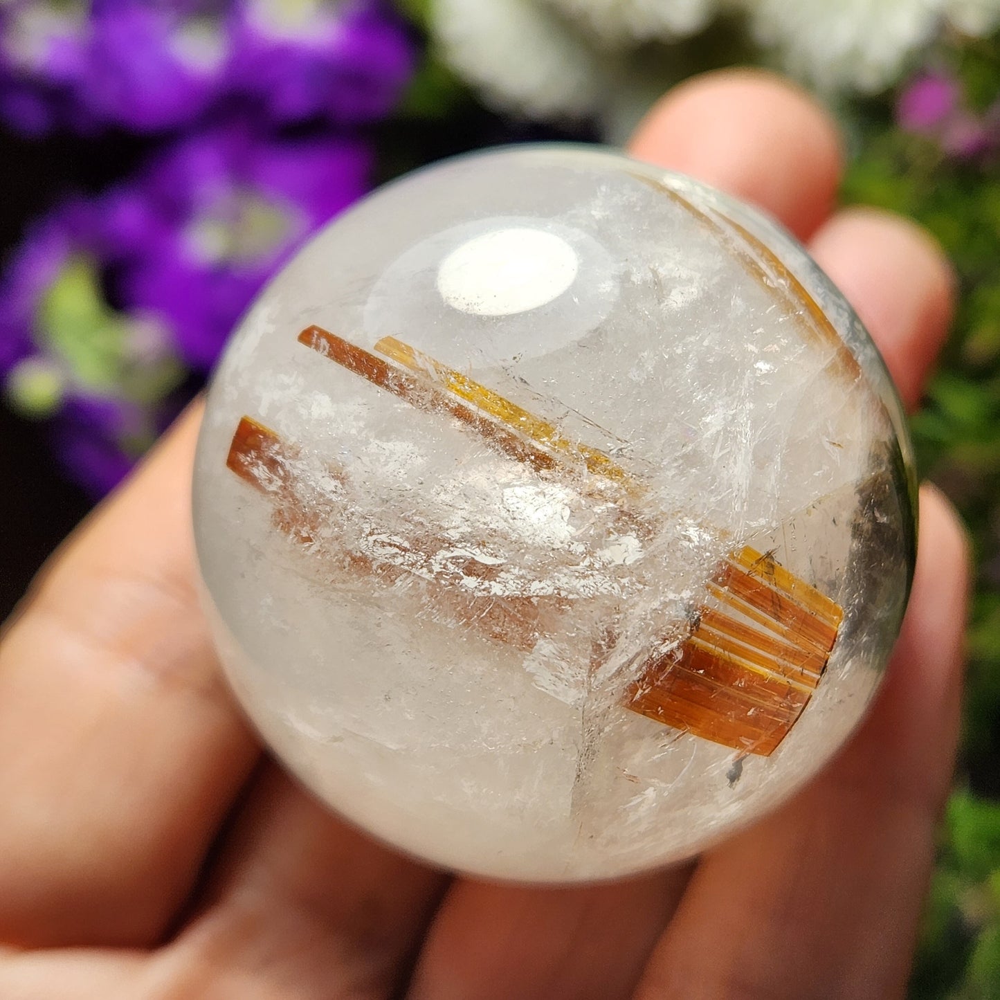 Rutilated Quartz Sphere