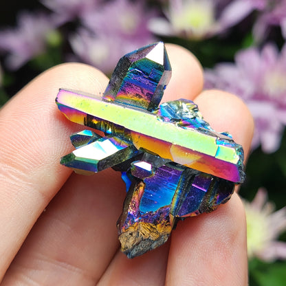 Rainbow Aura Quartz Crystal