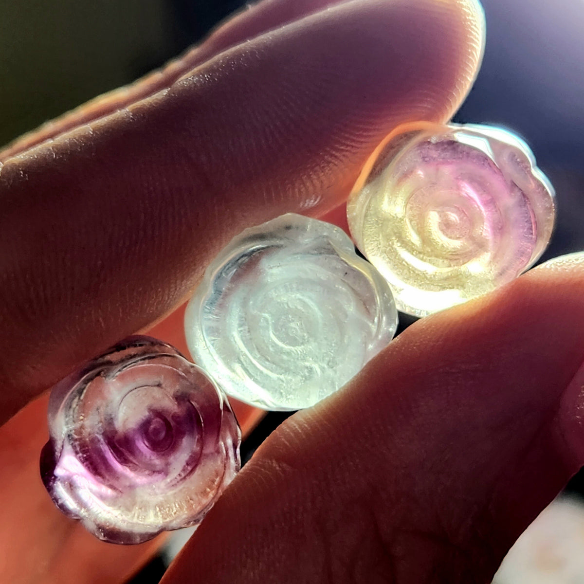 Mini Gemstone Rose Carving