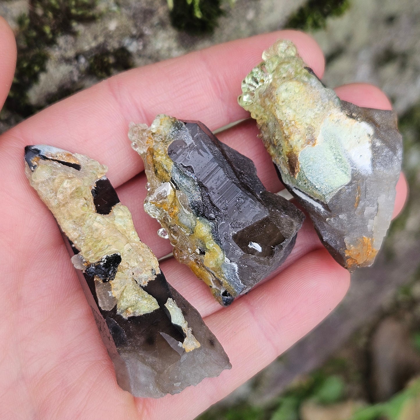 Hyalite Opal and Smoky Quartz