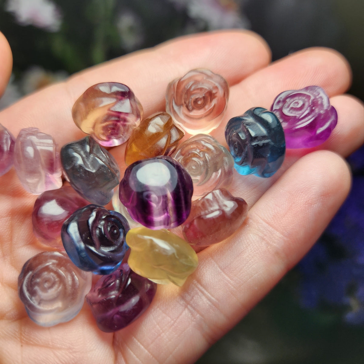 Mini Gemstone Rose Carving