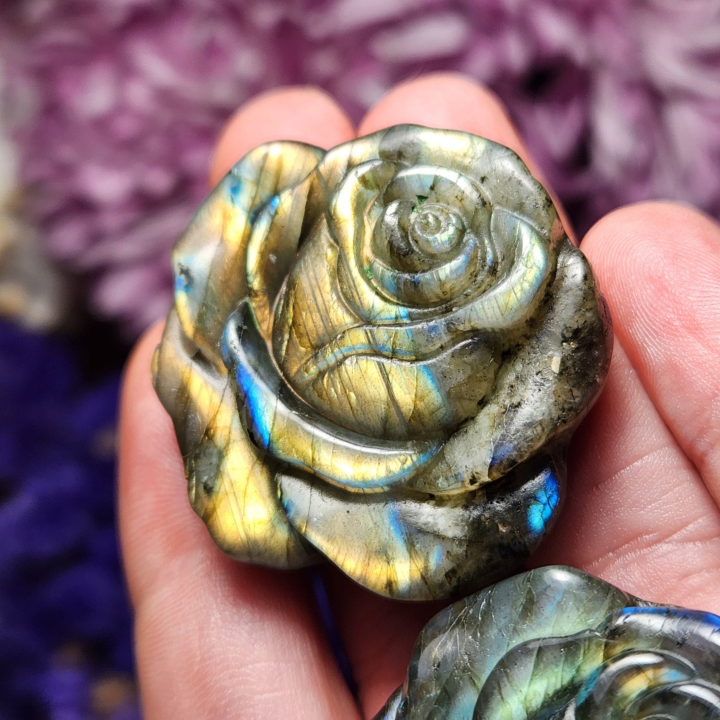 Labradorite Crystal Rose