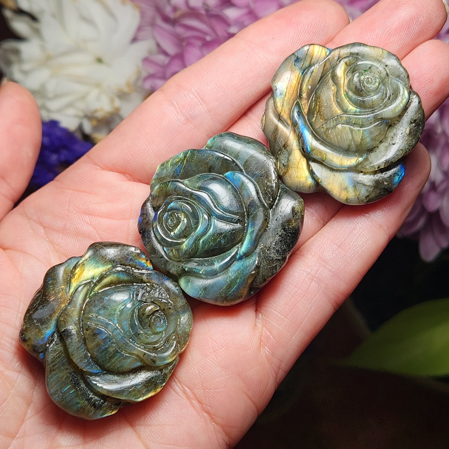 Labradorite Crystal Rose
