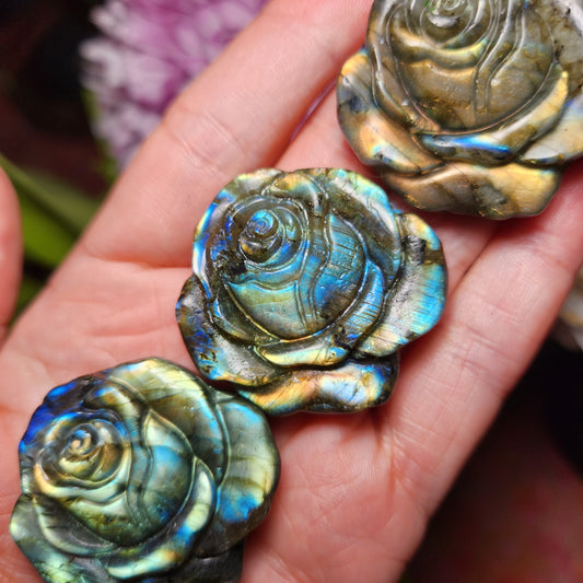 Labradorite Crystal Rose
