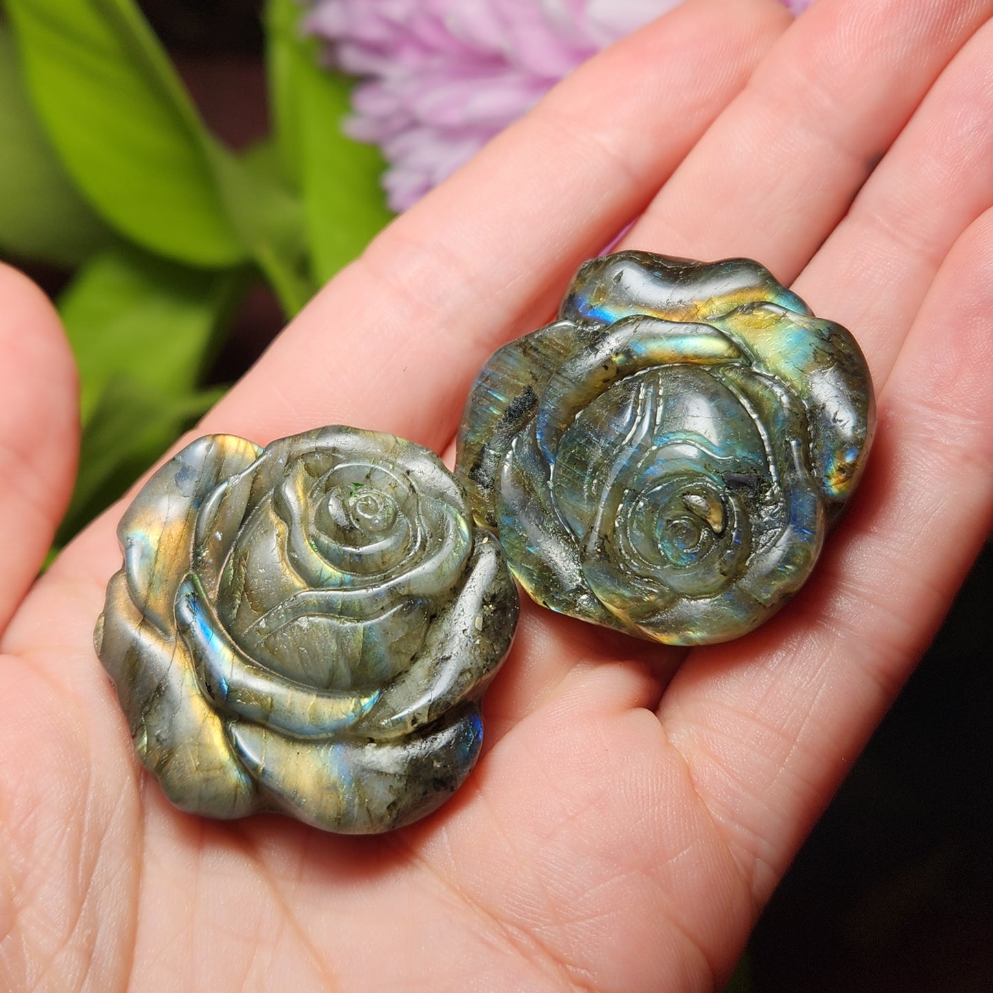 Labradorite Crystal Rose