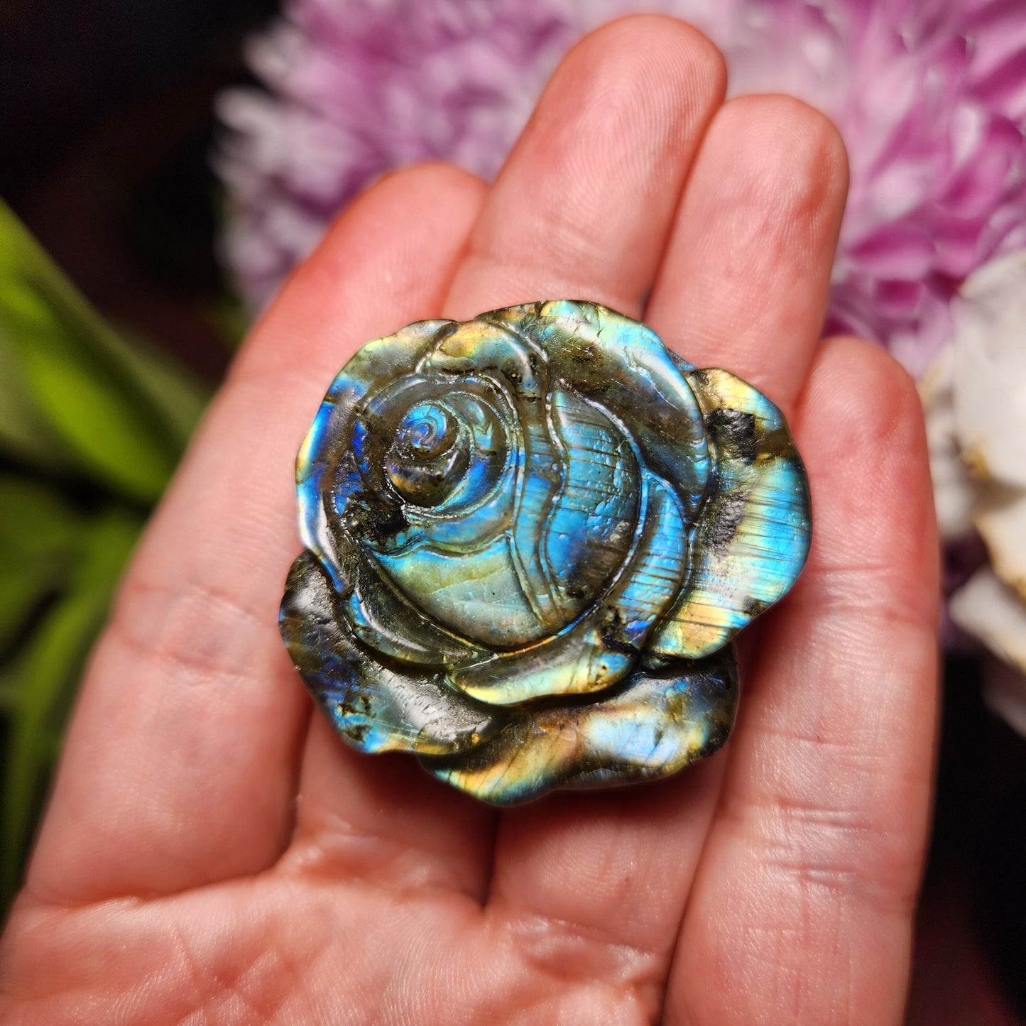 Labradorite Crystal Rose