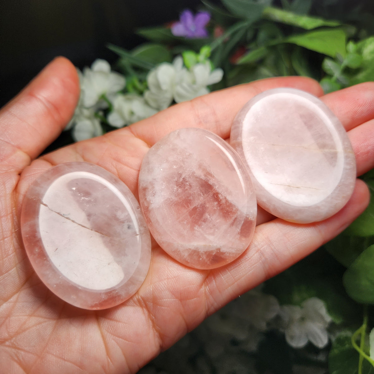 Rose Quartz Worry Stone, Polished Palm Stone