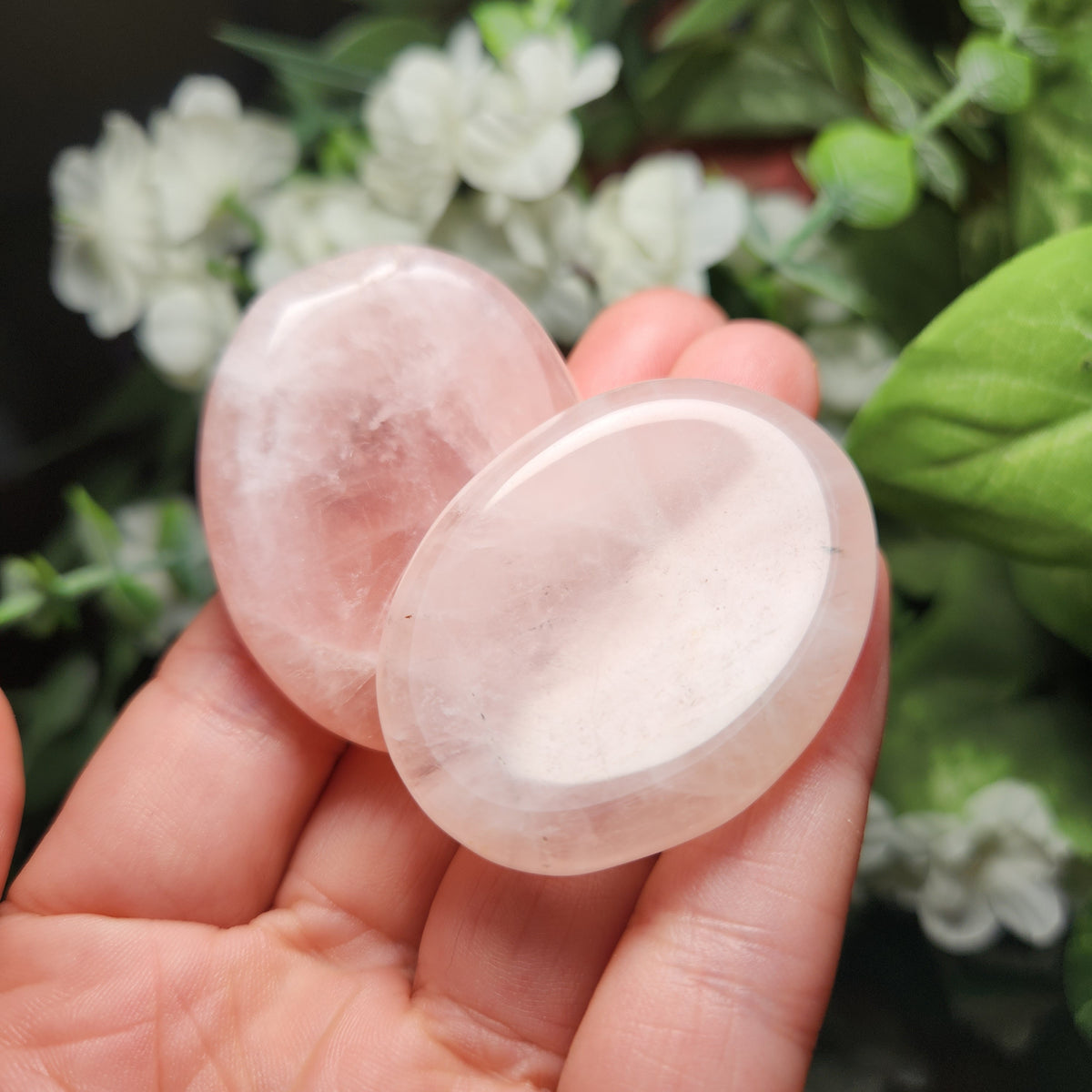 Rose Quartz Worry Stone, Polished Palm Stone