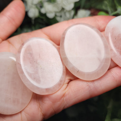 Rose Quartz Worry Stone, Polished Palm Stone