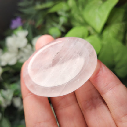 Rose Quartz Worry Stone, Polished Palm Stone