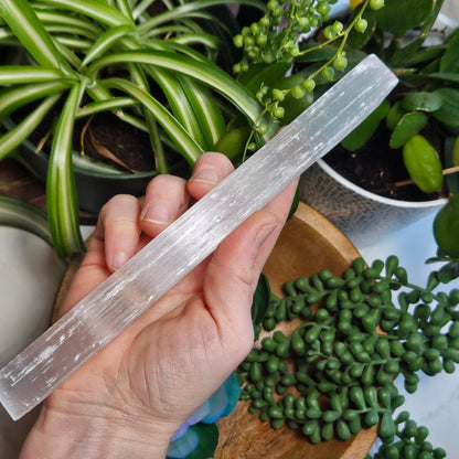 Selenite Stick – Cleansing Crystal Wand – Energy Clearing Tool – White Selenite – Crown Chakra Stone – Aura Cleanser – Raw Selenite Wand