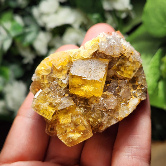 Yellow Fluorite Cluster