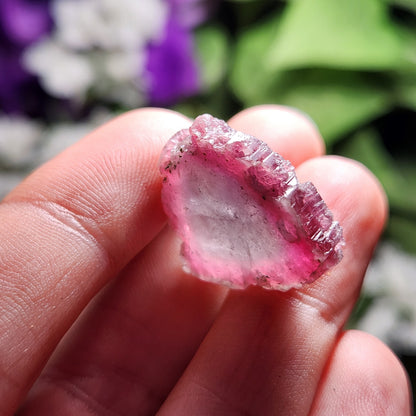Purple & Pink Tourmaline Slice 5.40g, Watermelon Tourmaline Crystal – Polished Tourmaline Slice