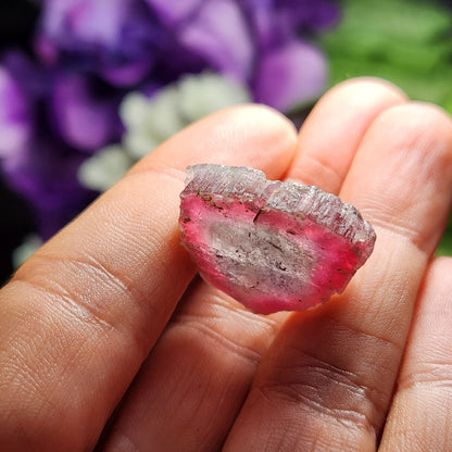 Purple & Pink Tourmaline Slice 5.40g, Watermelon Tourmaline Crystal – Polished Tourmaline Slice