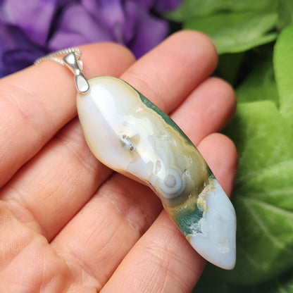 Vein 8 Ocean Jasper Pendant, Polished 8th Vein Ocean Jasper Necklace