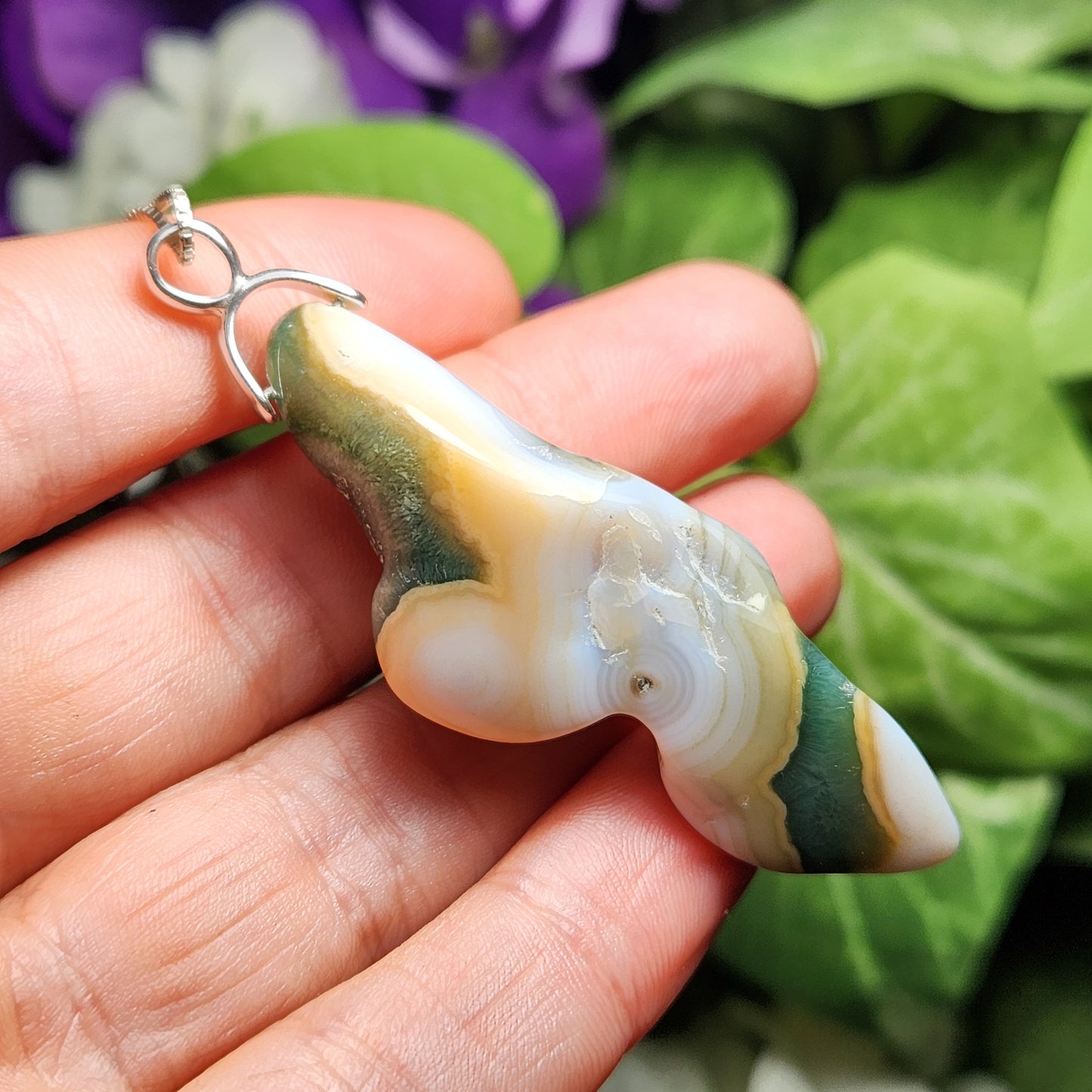 Vein 8 Ocean Jasper Pendant, Polished 8th Vein Ocean Jasper Necklace