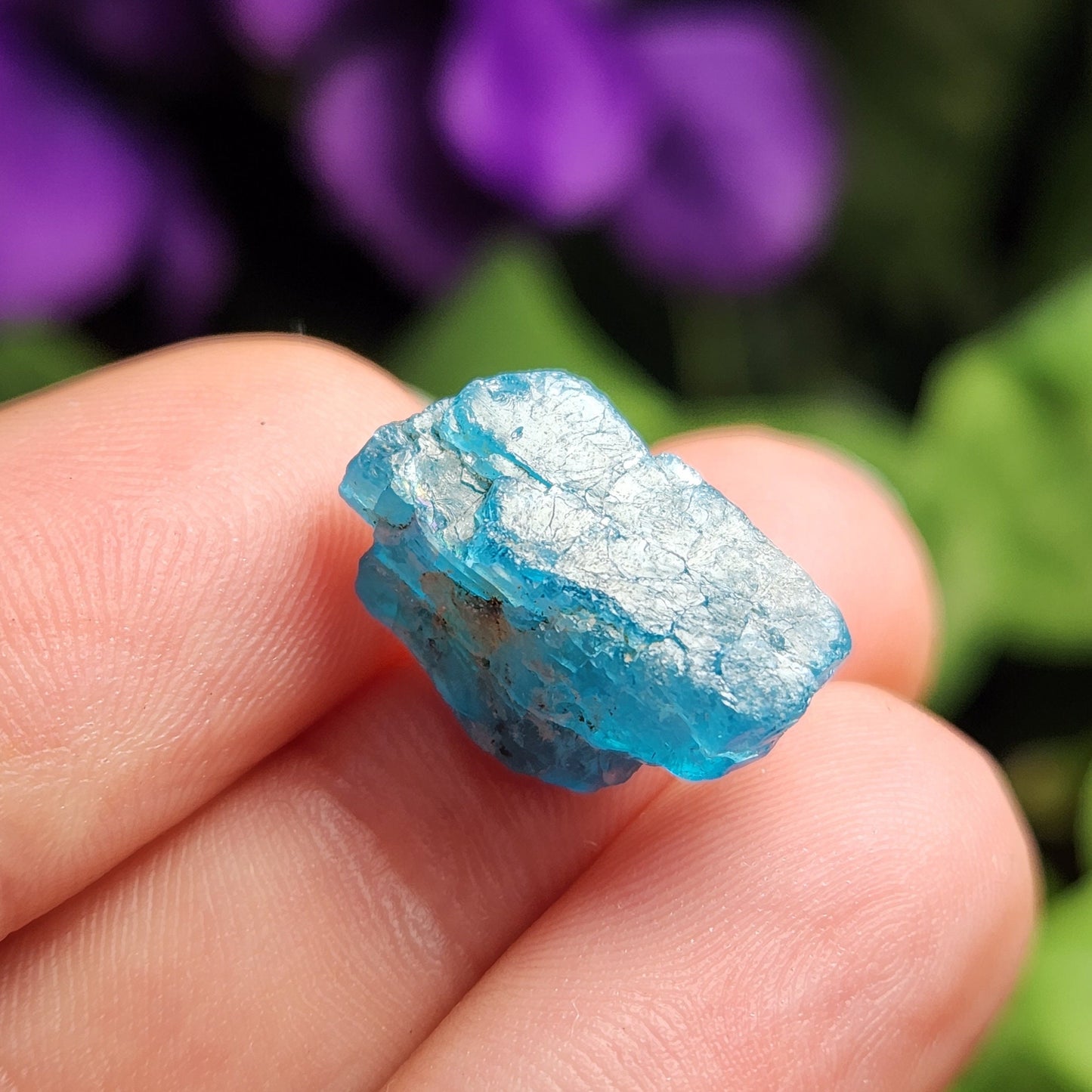 Neon Blue Apatite Crystal