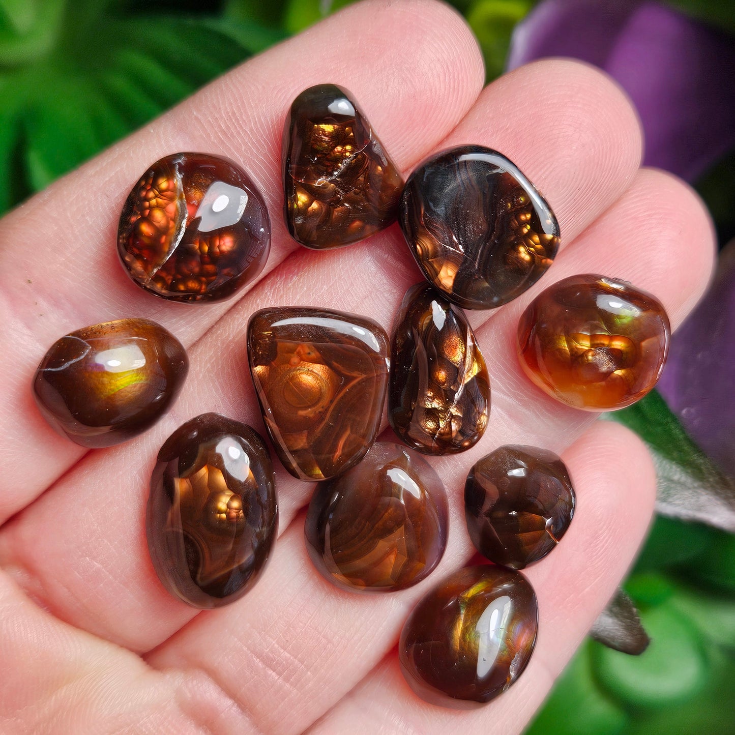 Mexican Fire Agate, Rainbow Fire Agate Polished Specimens