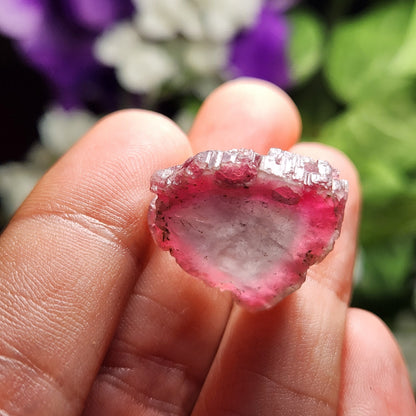 Purple & Pink Tourmaline Slice 5.40g, Watermelon Tourmaline Crystal – Polished Tourmaline Slice
