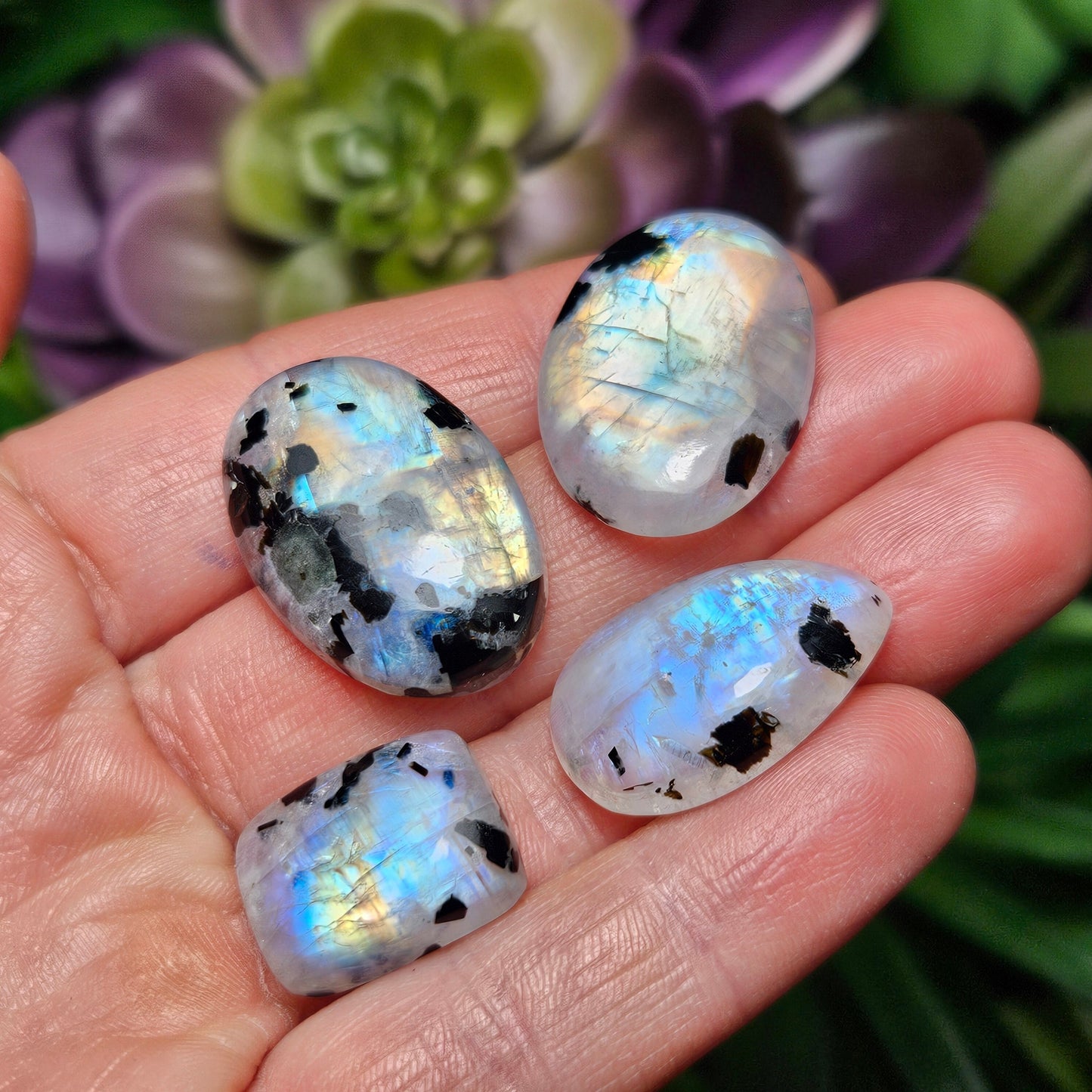 Rainbow Moonstone & Black Tourmaline