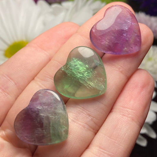 Rainbow Fluorite Heart