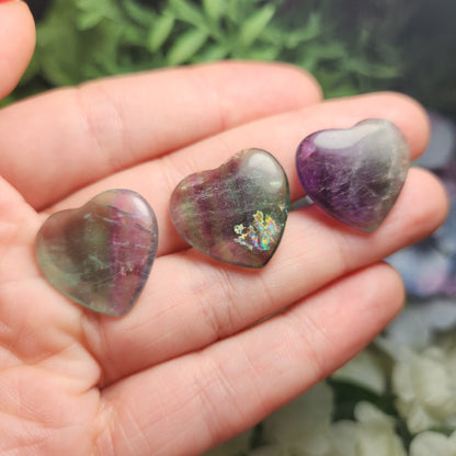 Rainbow Fluorite Heart