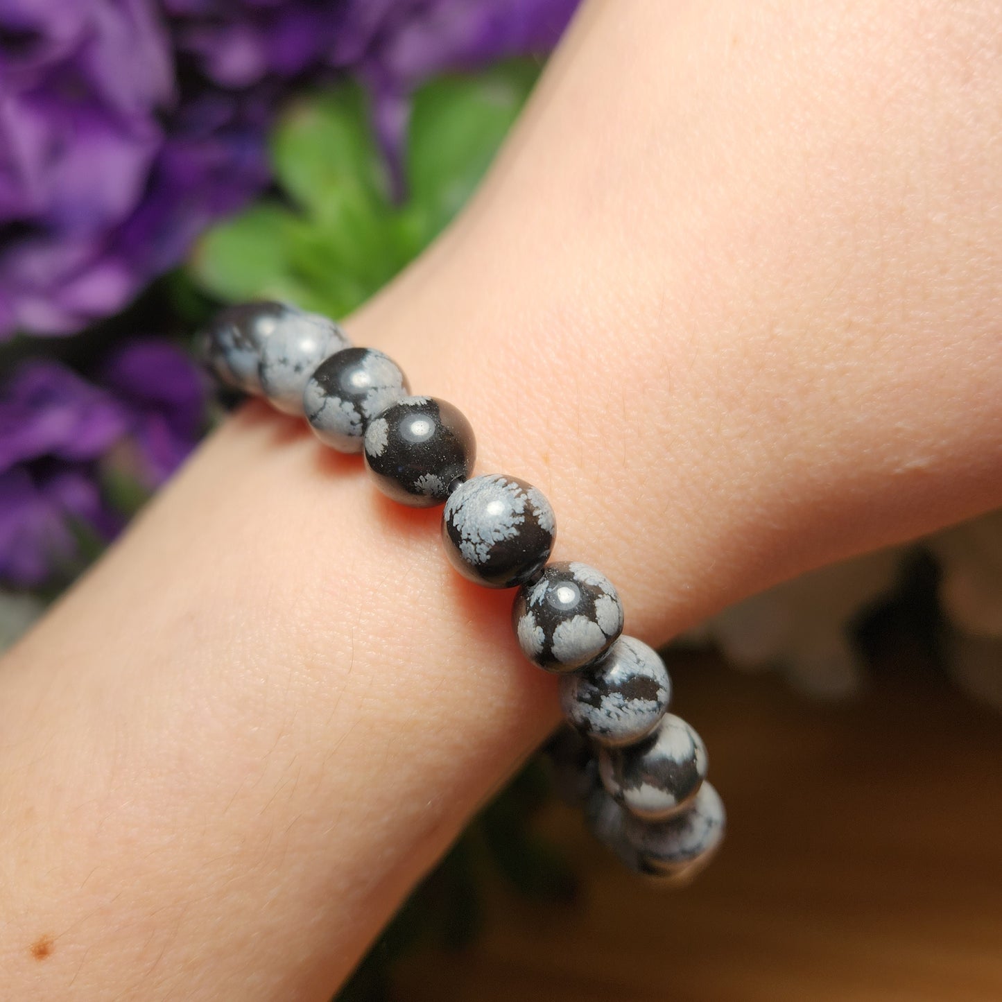 Snowflake Obsidian Bracelet