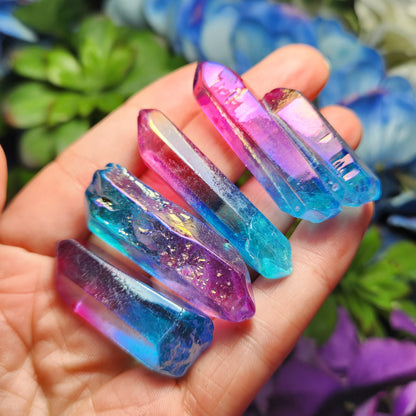 Pink & Blue Aura Quartz