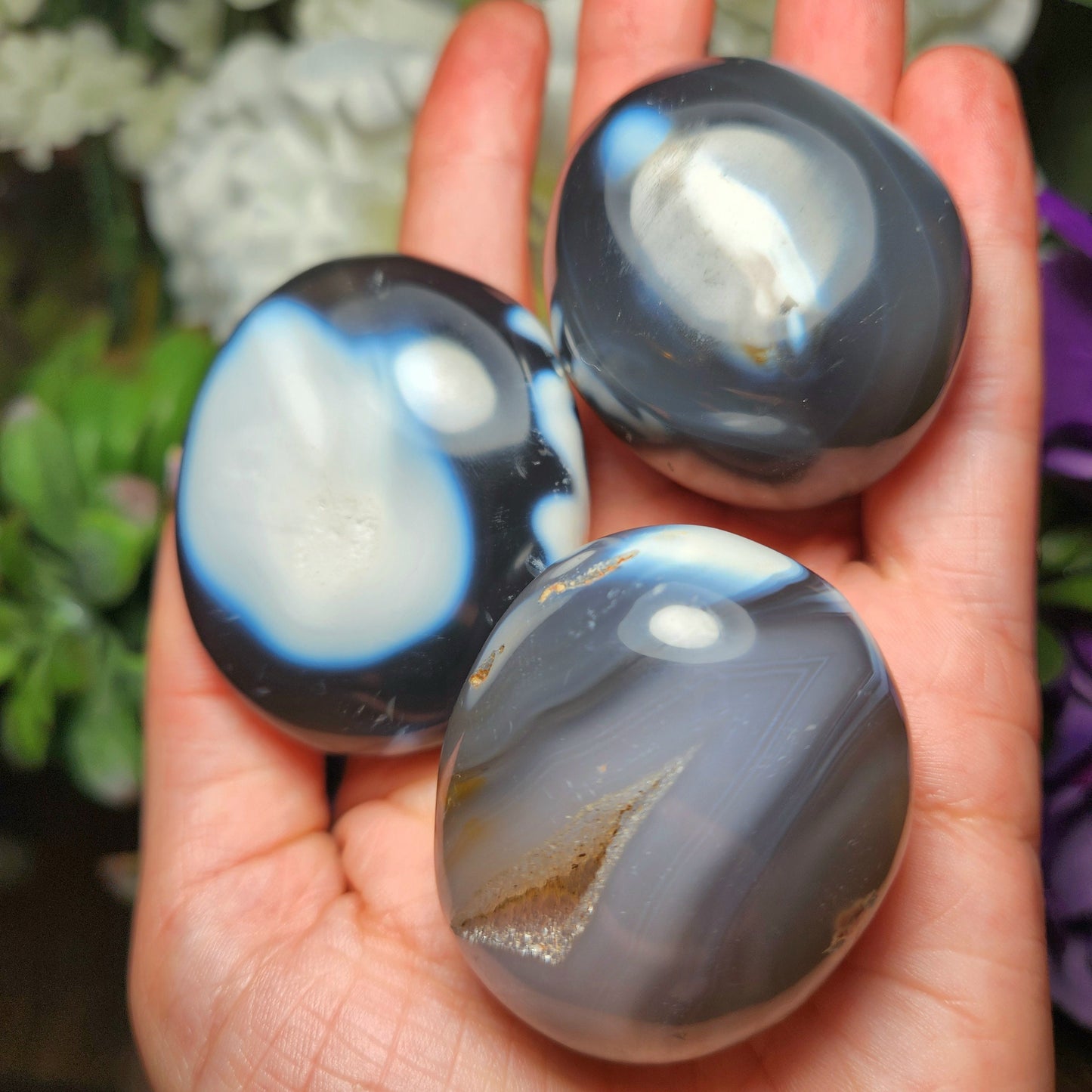 Orca Agate Palm Stone