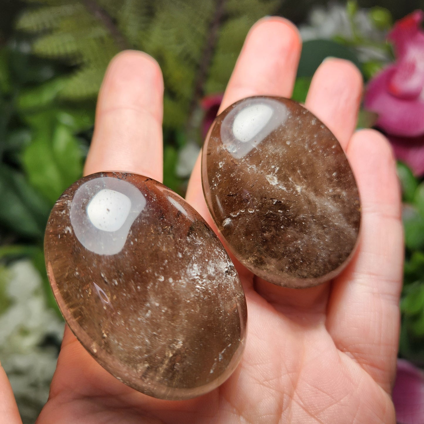 Smoky Quartz Palm Stone (1.75"), Smoky Quartz Crystal