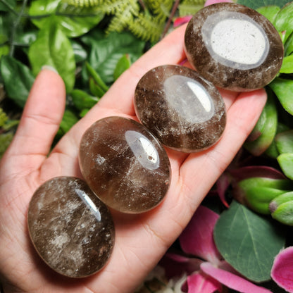 Smoky Quartz Palm Stone (1.75"), Smoky Quartz Crystal