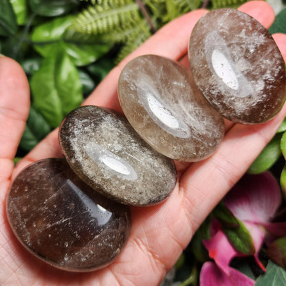 Smoky Quartz Palm Stone (1.75"), Smoky Quartz Crystal