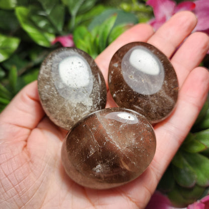 Smoky Quartz Palm Stone (1.75"), Smoky Quartz Crystal