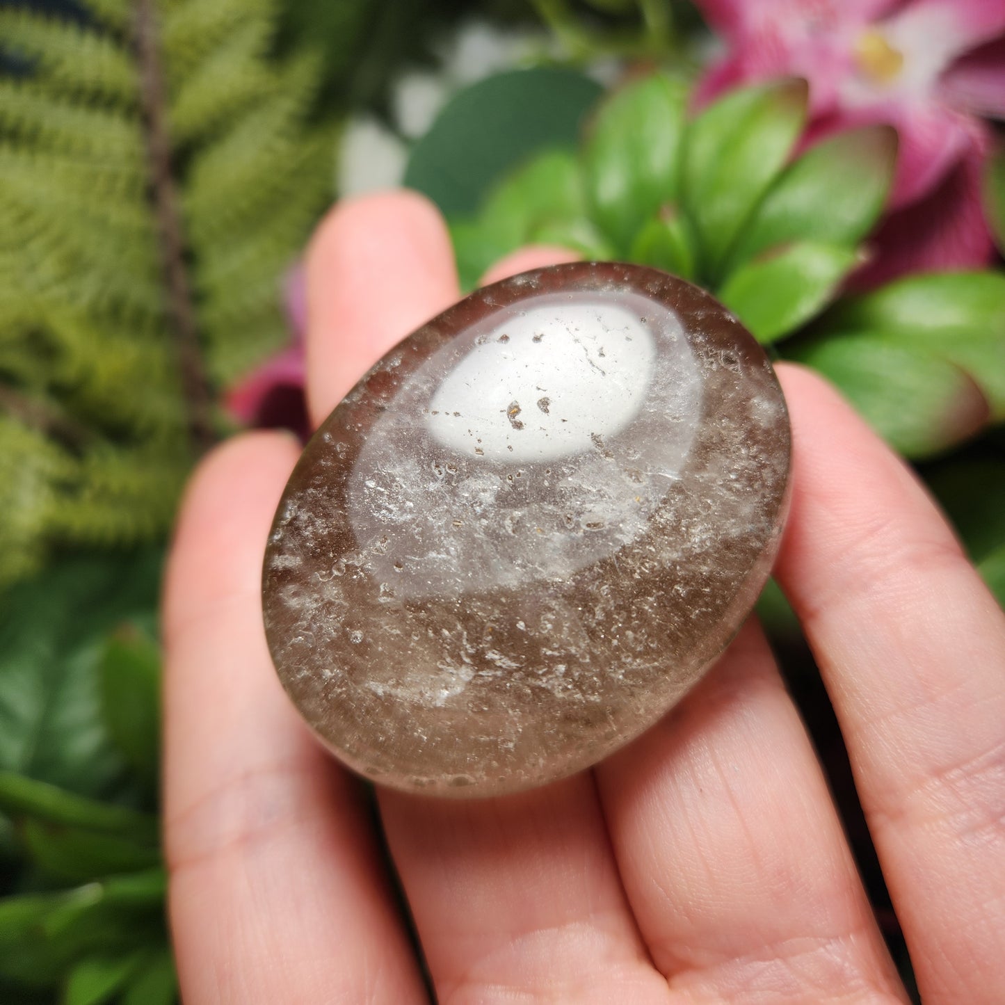 Smoky Quartz Palm Stone (1.75"), Smoky Quartz Crystal