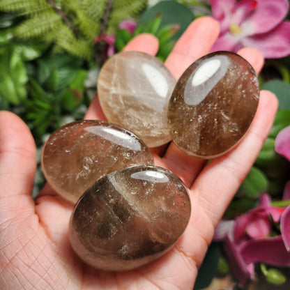 Smoky Quartz Palm Stone (1.75"), Smoky Quartz Crystal