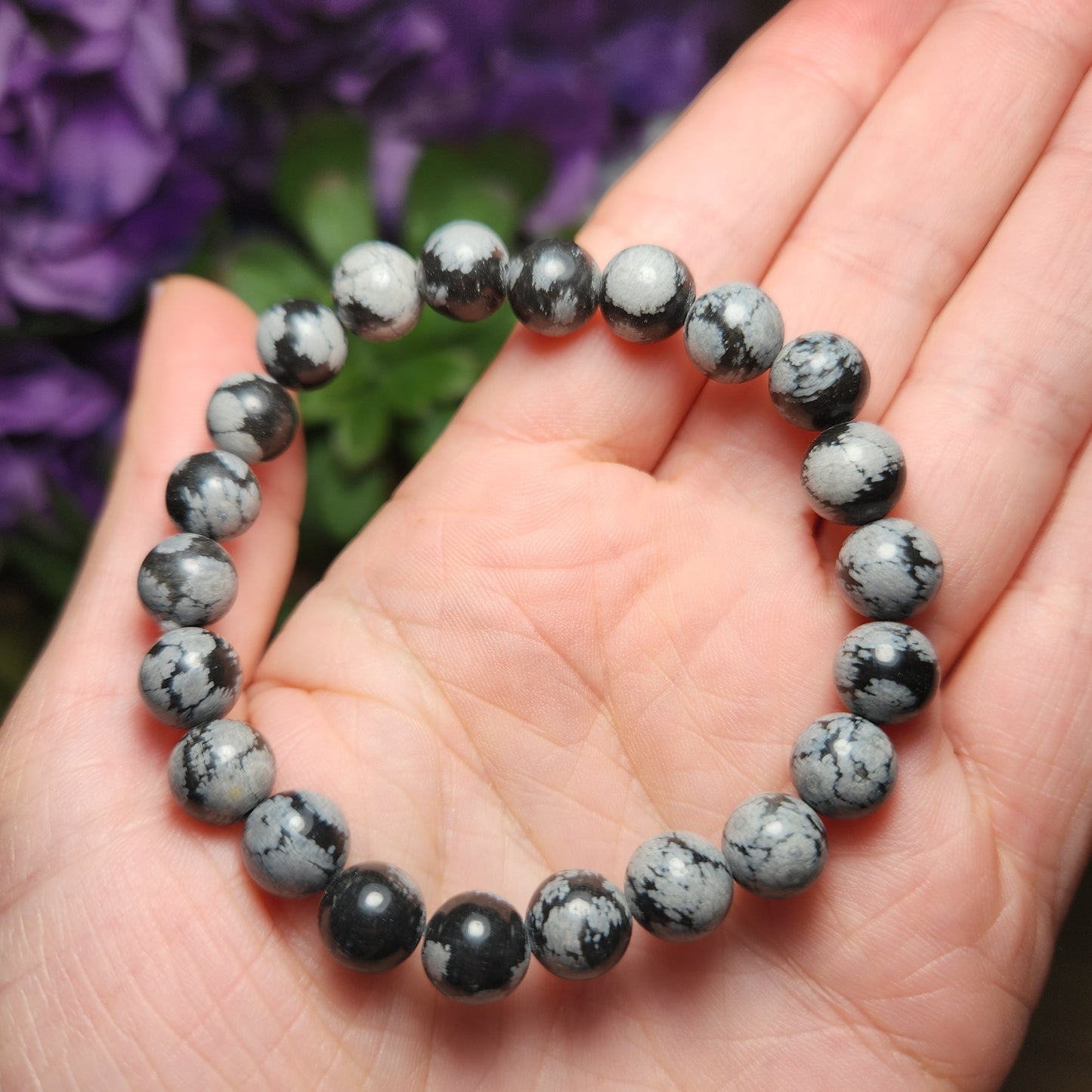 Snowflake Obsidian Bracelet